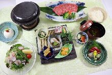 Stone-cooked Wagyu beef set meal