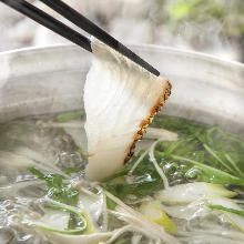 Japanese amberjack shabu-shabu