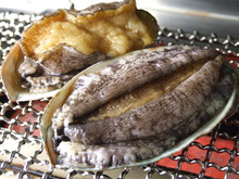 Grilled live abalone