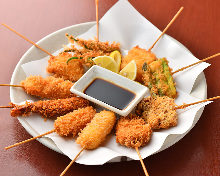 Assorted deep-fried skewers, 5 kinds Assorted deep-fried skewers, 5 kinds