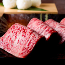 Grilled beef sirloin shabu-shabu