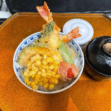 Shrimp and vegetable tempura bowl