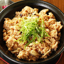 Sautéed ground chicken rice bowl