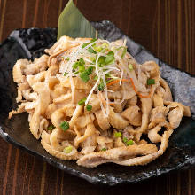 Chicken skin with ponzu