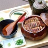 Dinner set with rice mixed with grilled domestic eel