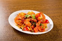 Chili prawns