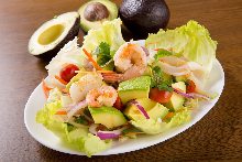 Avocado and seafood salad