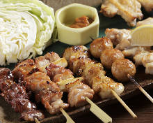 Assorted grilled skewers