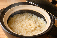 Rice steamed in dashi broth