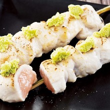 Chicken tenderloin skewer with wasabi