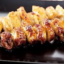 Chicken skin skewer