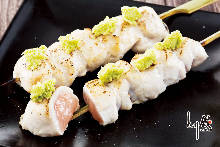 Chicken tenderloin skewer with wasabi