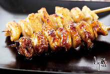 Chicken skin skewer