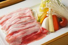 Steamed pork, pork shabu-shabu