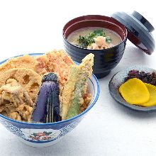 Vegetable tempura rice bowl