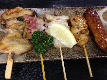 Assorted grilled skewers, 5 kinds