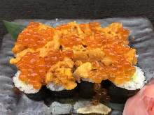 Sea urchin and salmon roe