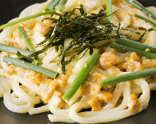 Sanuki udon with sea urchin cream sauce