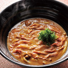 Wheat noodles in a curry broth