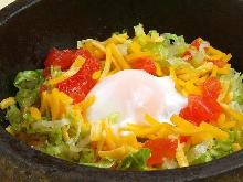 Taco rice in a stone bowl