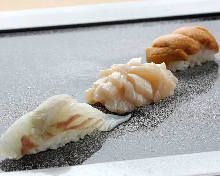 Assorted nigiri sushi, 3 kinds Assorted nigiri sushi, 3 kinds