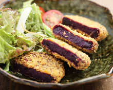 Purple sweet potato croquette