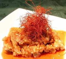 Fried chicken with special sauce