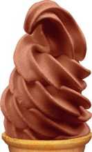 Soft serve ice cream with chocolate sauce