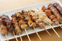 Assorted grilled skewers