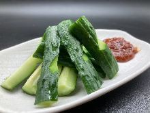 Spicy miso cucumbers