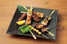 Assorted grilled skewers