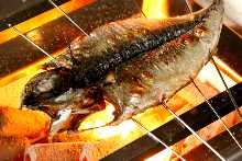 Charcoal grilled mackerel