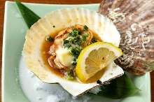 Grilled scallop with butter
