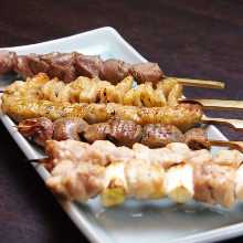 Assorted grilled skewers, 6 kinds