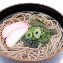 Buckwheat noodle in a hot soup