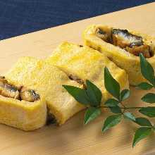 Wrapped omelet with eel