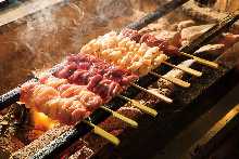 Assorted grilled skewers