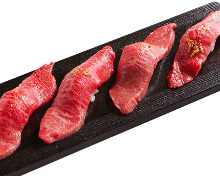 Beef nigiri sushi