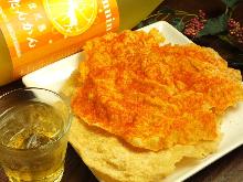 Chicken senbei (rice cracker)