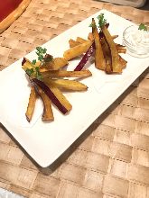 Fried and buttered sweet potato