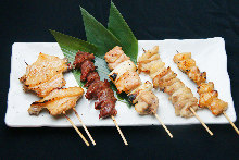 Assorted grilled skewers, 5 kinds Assorted grilled skewers, 5 kinds