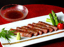 Grid-grilled Wagyu beef