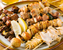 Assorted grilled chicken skewers, 10 kinds