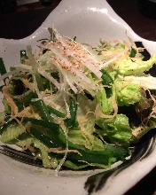 Salad seasoned with sesame oil and salt