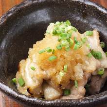 Chicken skin with ponzu