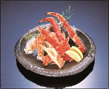 Boiled red king crab