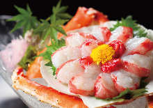 Red king crab sashimi