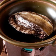 Charcoal grilled abalone