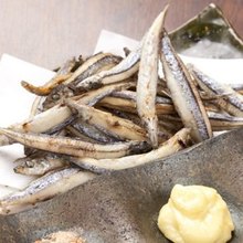 Fried silver-stripe round herring