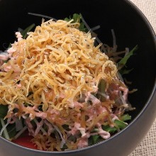 Baby sardine and mizuna salad